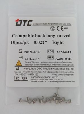 0.018'/0.022' DTC 정형 치과 스테인리스 스틸 크림블 호크 짧은 긴 또는 나선 호크